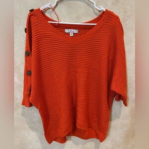 Misia Vibrant Orange Crew Neck Sweater dolman 3/4 sleeve